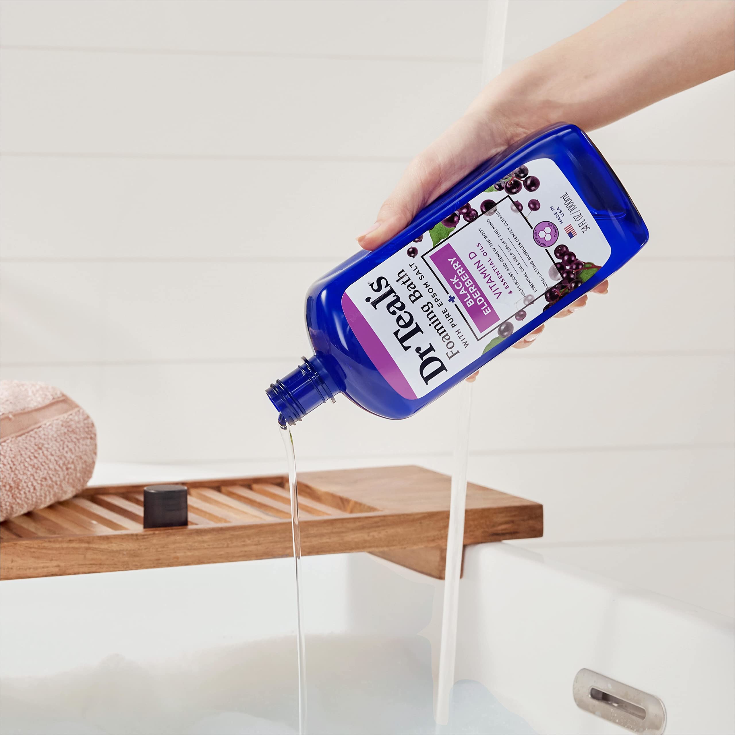 Dr Teal's vitamin D mood boost label suggests uplifting bath experiences.