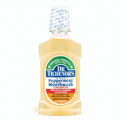 Dr. Tichenor's Peppermint Mouthwash Concentrate bottle label with minty freshness for daily use