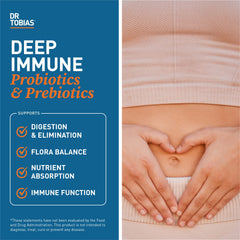 Dr. Tobias Deep Immune ingredients list highlighting prebiotics and probiotics