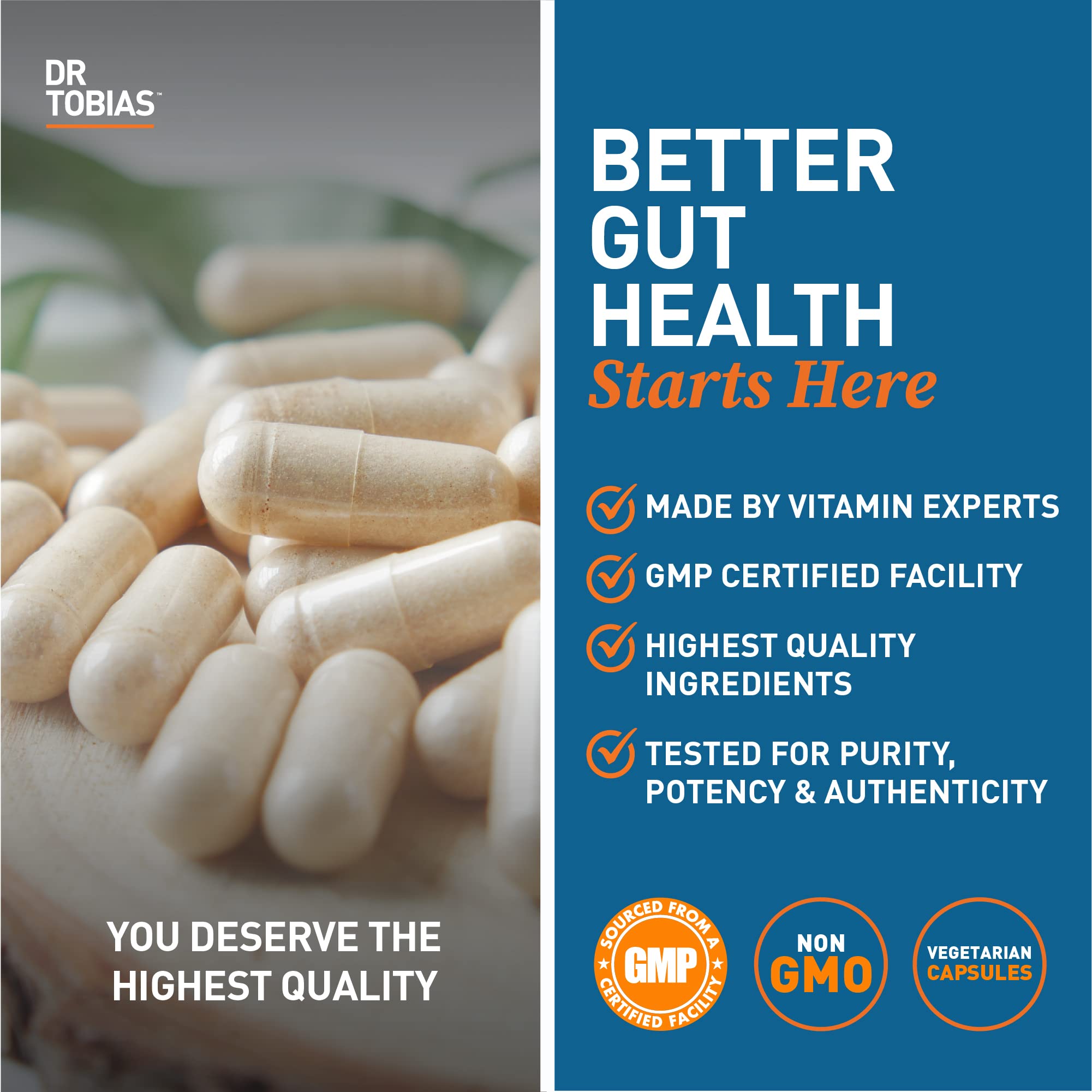 Dr. Tobias Deep Immune vegetarian, non-GMO formula illustration
