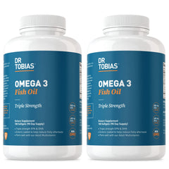 Dr. Tobias Omega-3 2000mg bottle shows high-strength fish oil for daily support.