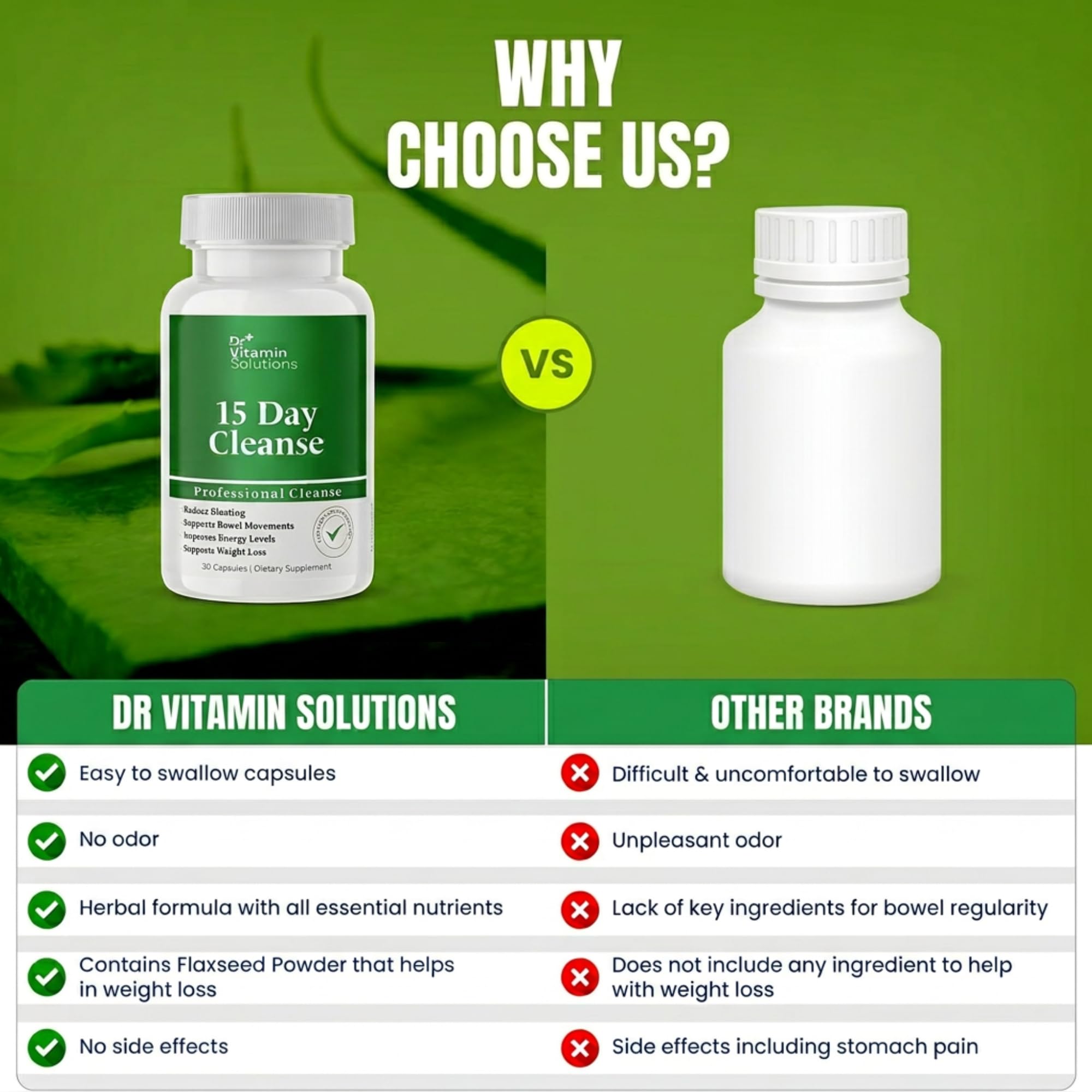 DR VITAMIN SOLUTIONS bloating relief from natural cleanse formula