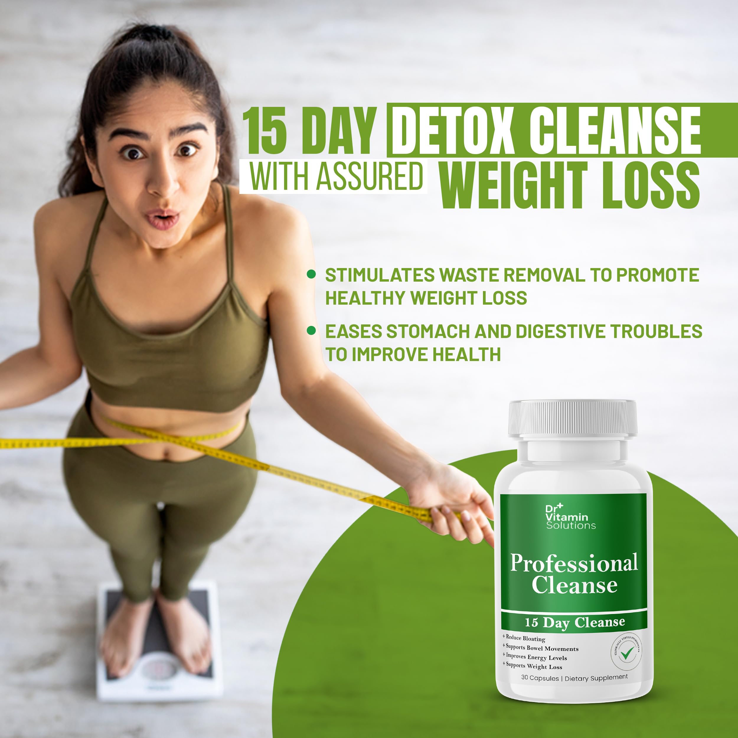 DR VITAMIN SOLUTIONS bottle on kitchen counter ready for a detox day