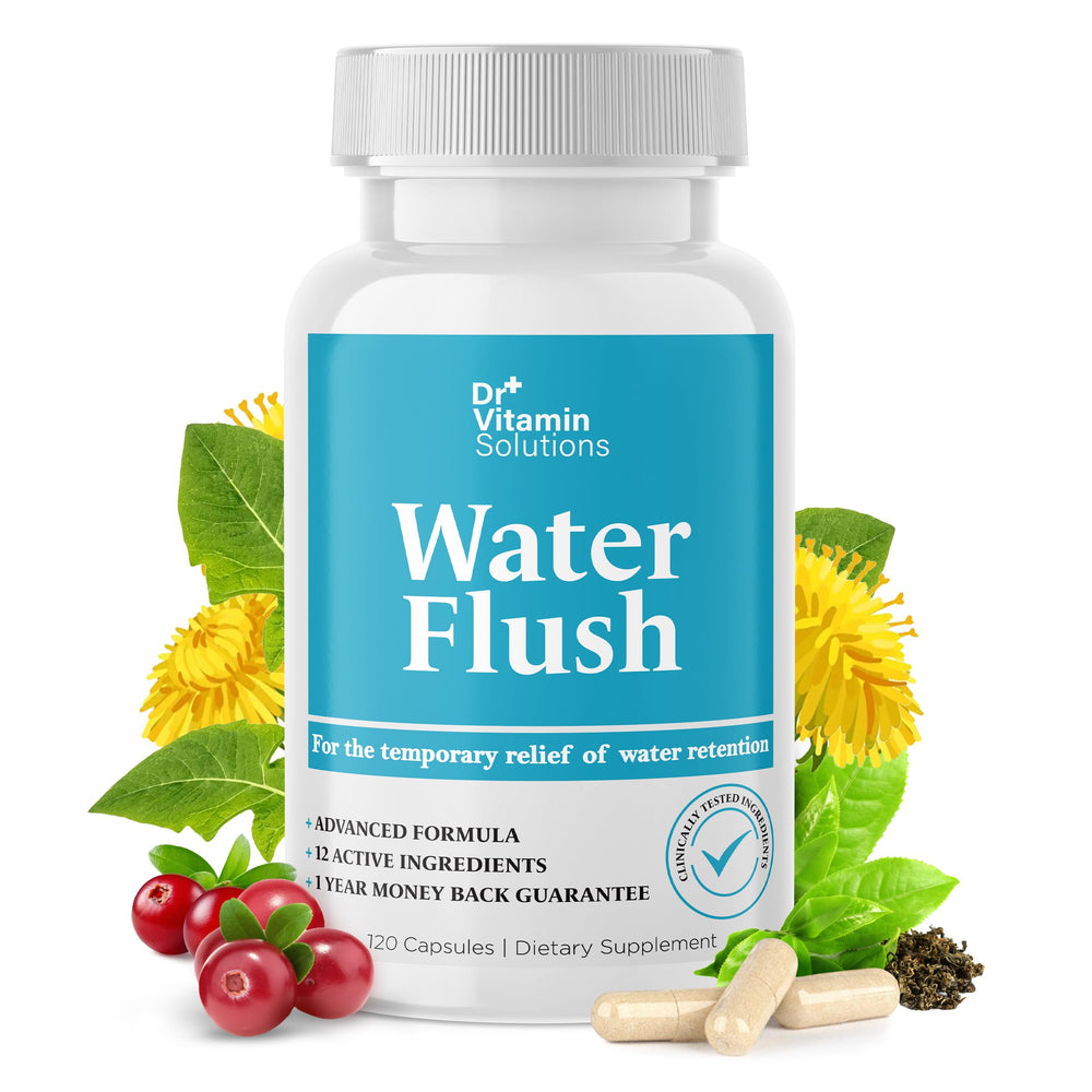 DR VITAMIN SOLUTIONS diuretic water pills bottle ready for daily detox and bloating relief