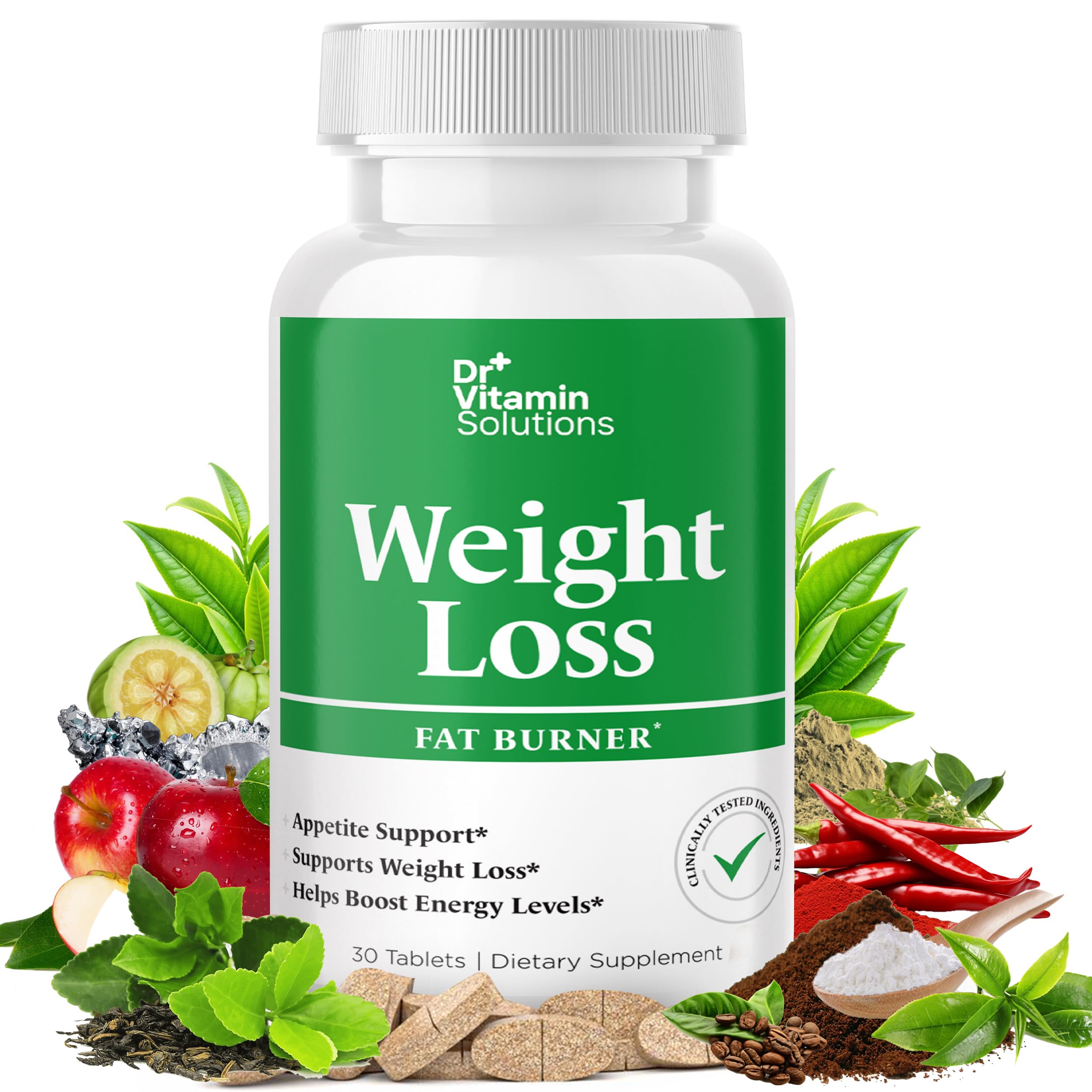 DR VITAMIN SOLUTIONS weight loss bottle front view for daily energy support
