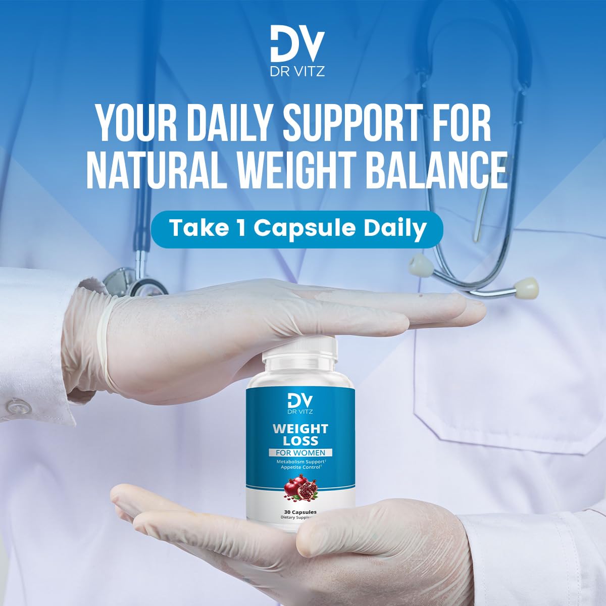 Dr Vitz pomegranate extract on label suggests antioxidant support.