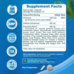 Dr Vitz bottle label emphasizes green tea and guarana for steady energy.