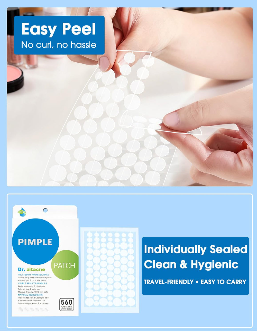 Dr. Zitacne xxlarge 14mm patch provides full coverage for stubborn surface acne