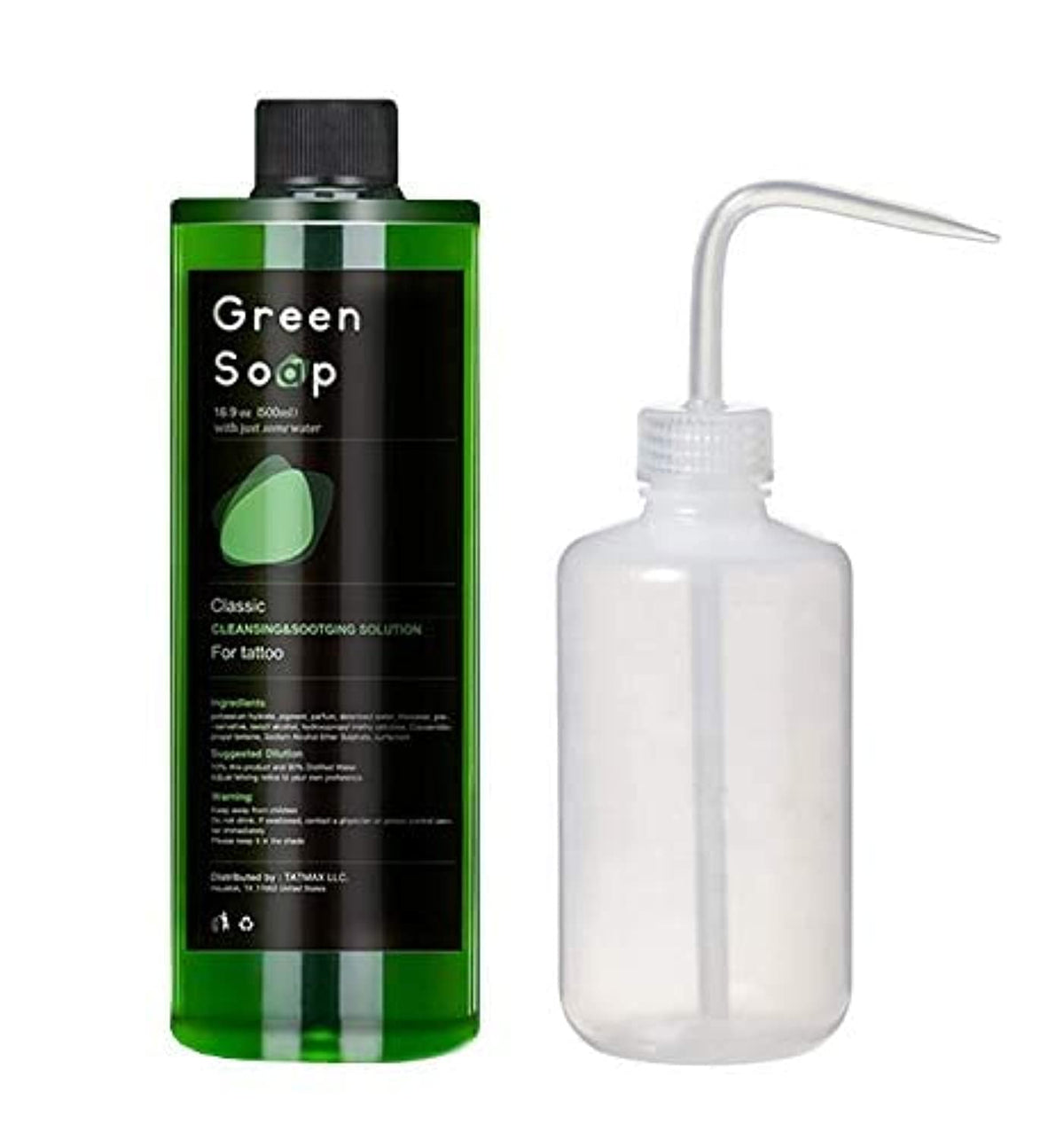 Dragon Art Green Soap 16.9oz bottle for gentle skin cleaning and prep.