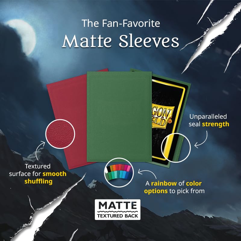 Dragon Shield Matte Sleeves shuffle smoothness, reducing card sticking during games.
