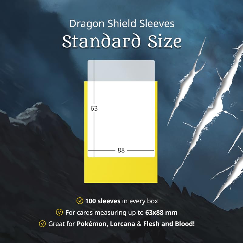 Dragon Shield standard-size fit for Pokemon, MTG, Flesh & Blood and One Piece.