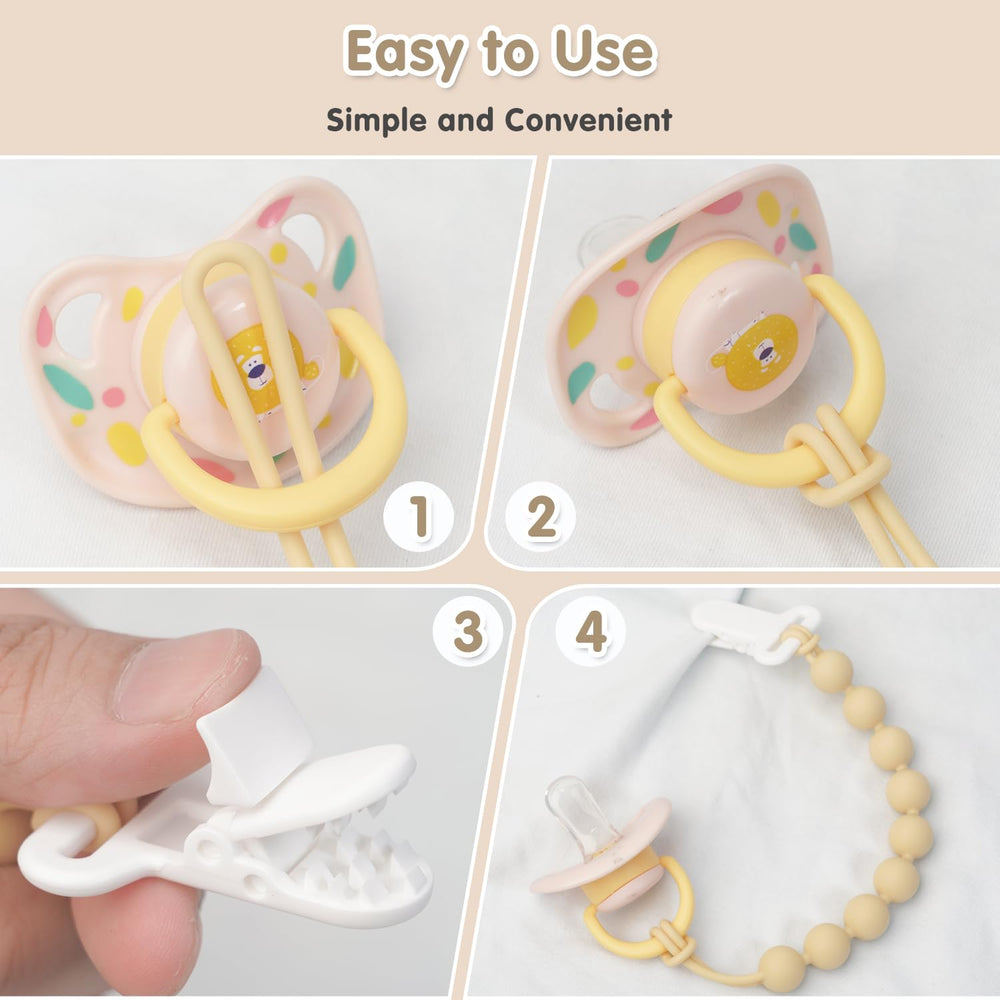 Draklary easy-clean silicone pacifier clip after daily use.