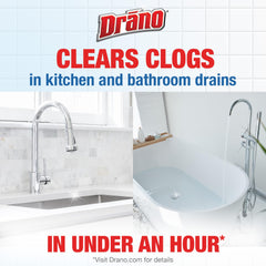 Drano Balance pour-down-drain demonstrates easy, mess-free application.