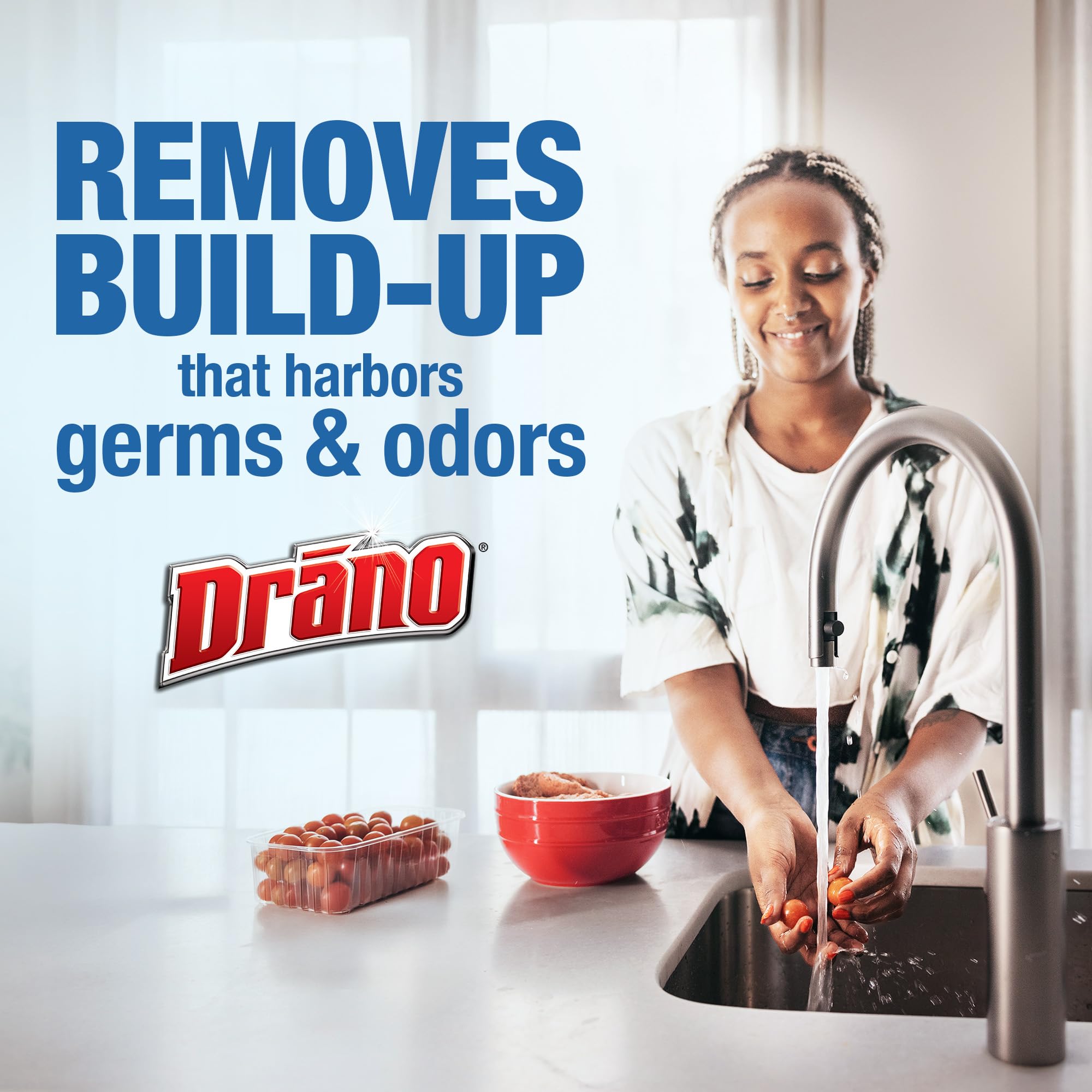 Safe for kitchen and bathroom drains throughout the home