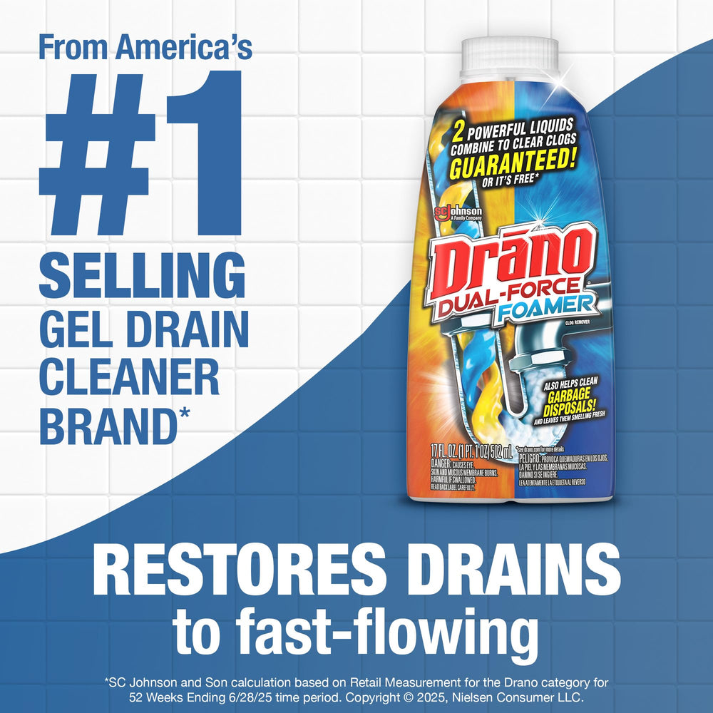 Foaming action fills entire pipes for thorough clog clearance