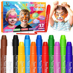 Drawdart face paint kit with jumbo crayons for bold color on kids