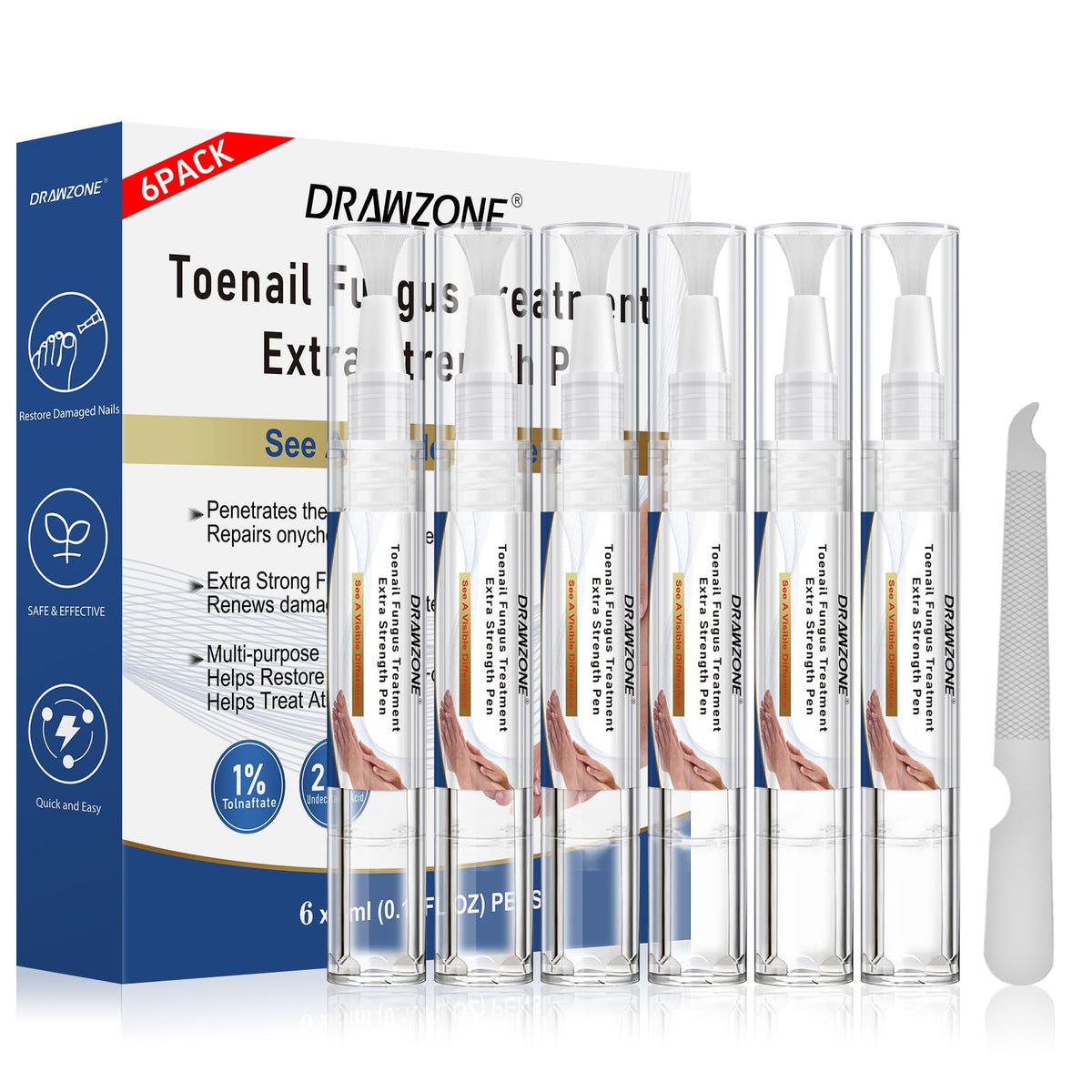 Drawzone toenail fungus treatment bottle for targeted at-home care.