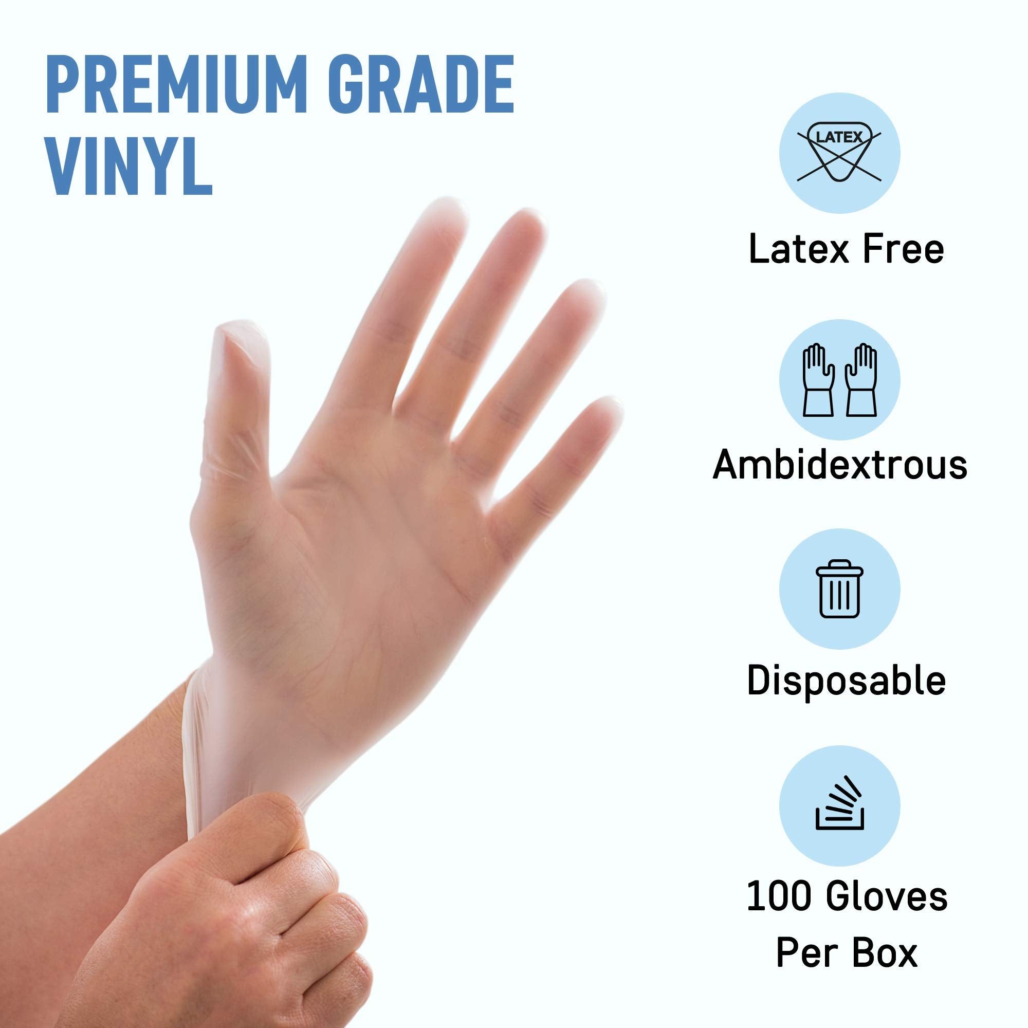Dre Health gloves pack 100 side view shows bulk packaging for clinic stocking