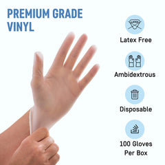 Dre Health gloves pack 100 side view shows bulk packaging for clinic stocking