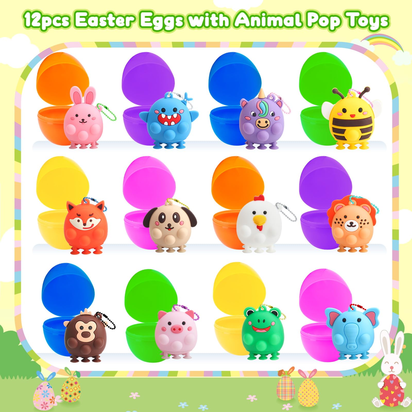 DREACAREFT 3D animal pop toy close-up showing silicone texture and popping action