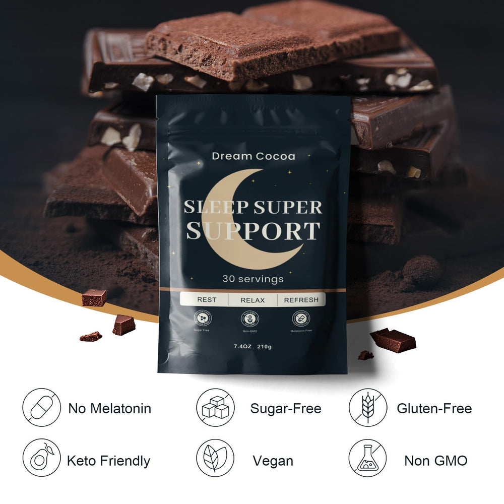 Dream Cocoa 30-serving packaging shows convenient nightly dose.