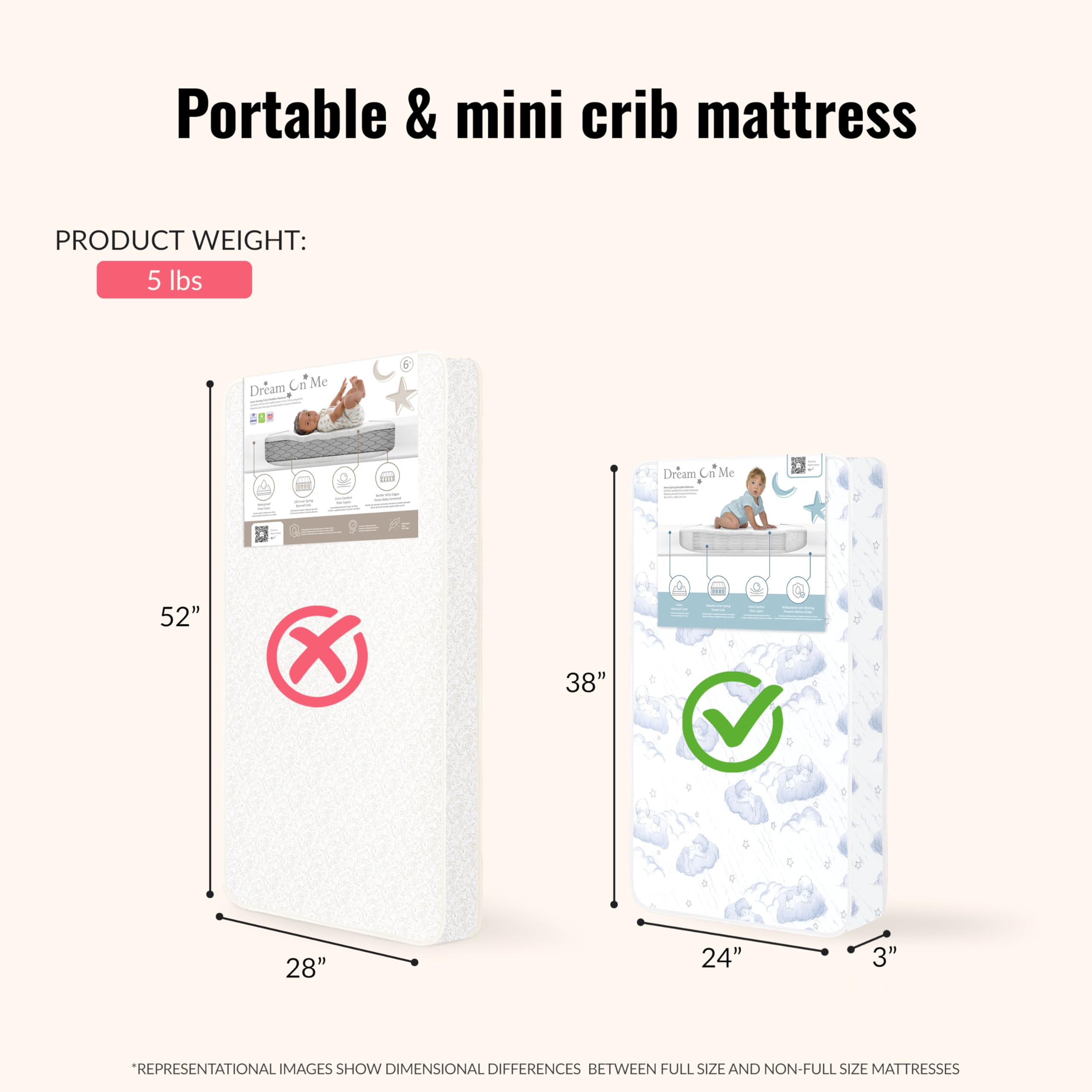 Dream On Me Greenguard Gold certified crib mattress with low-emission materials