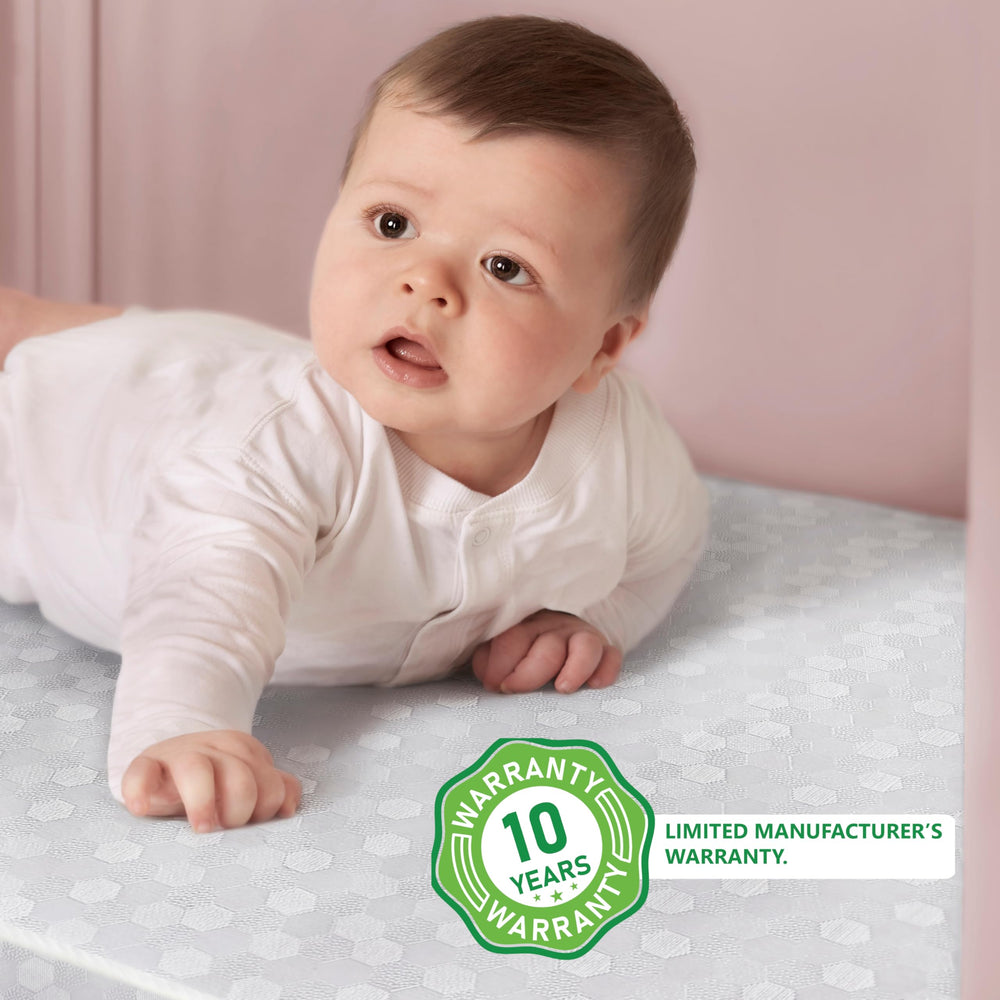 Dream On Me Honeycomb orthopedic mattress waterproof cover protects spills and stains