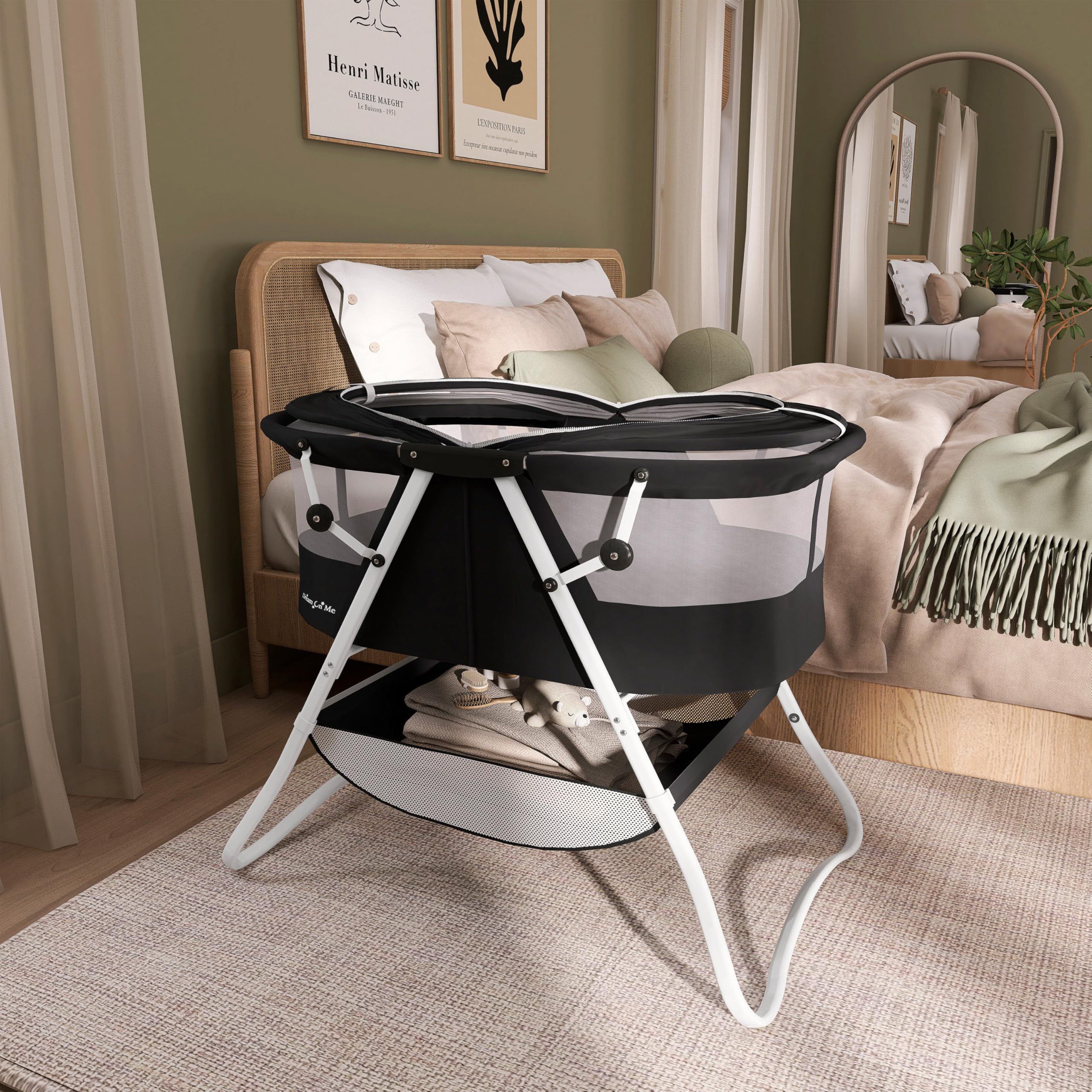Dream On Me Karley Bassinet with double canopy to shield baby from light