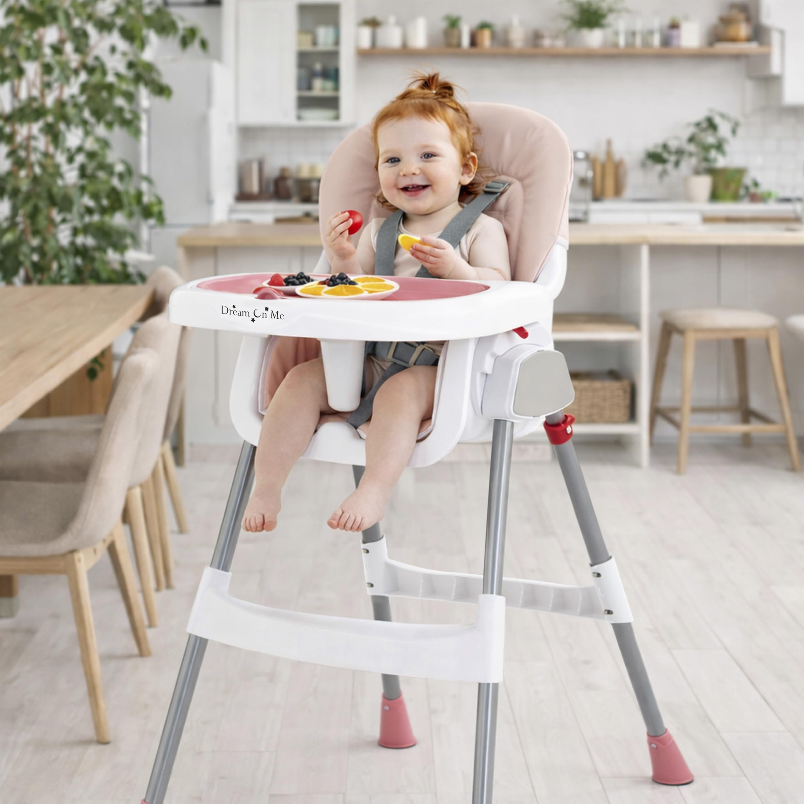 Dream On Me TableTalk 5-point harness keeps child secure.
