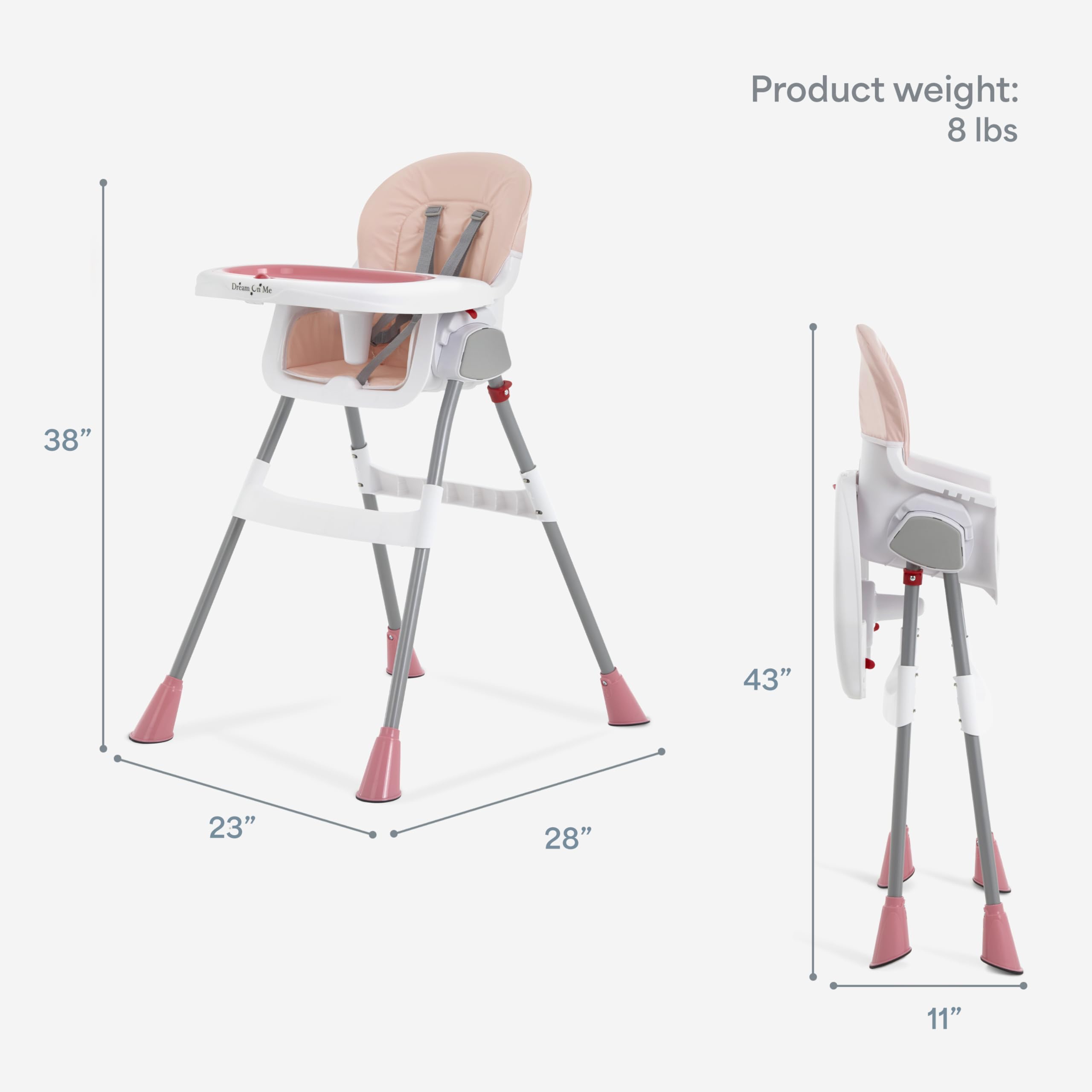 Dream On Me TableTalk padded seat for easy wipe cleaning.
