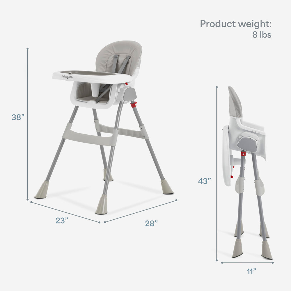Dream On Me TableTalk base-tray remains fixed for added stability during meals.