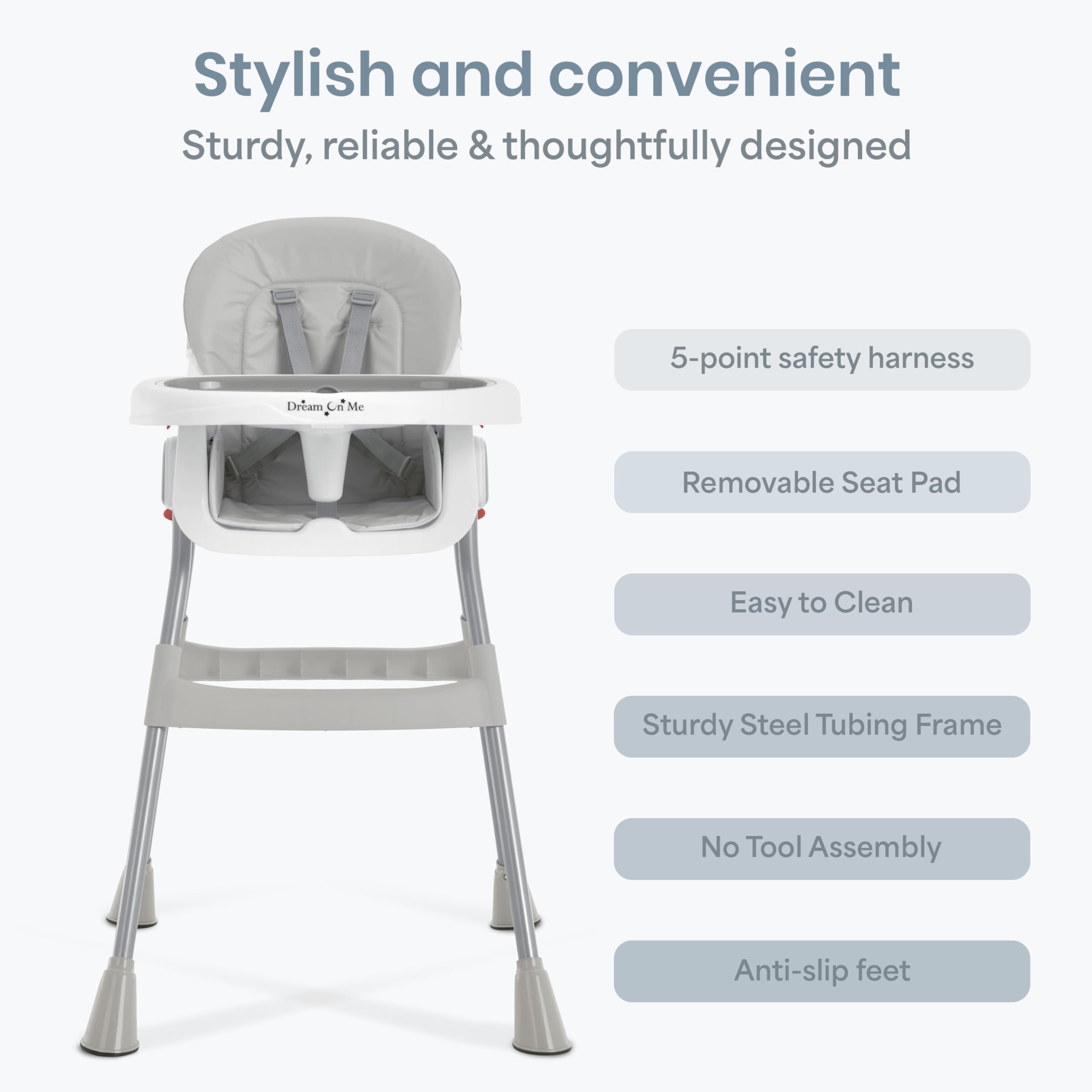 Dream On Me TableTalk folded-flat storage-back demonstrates space-saving, compact design.