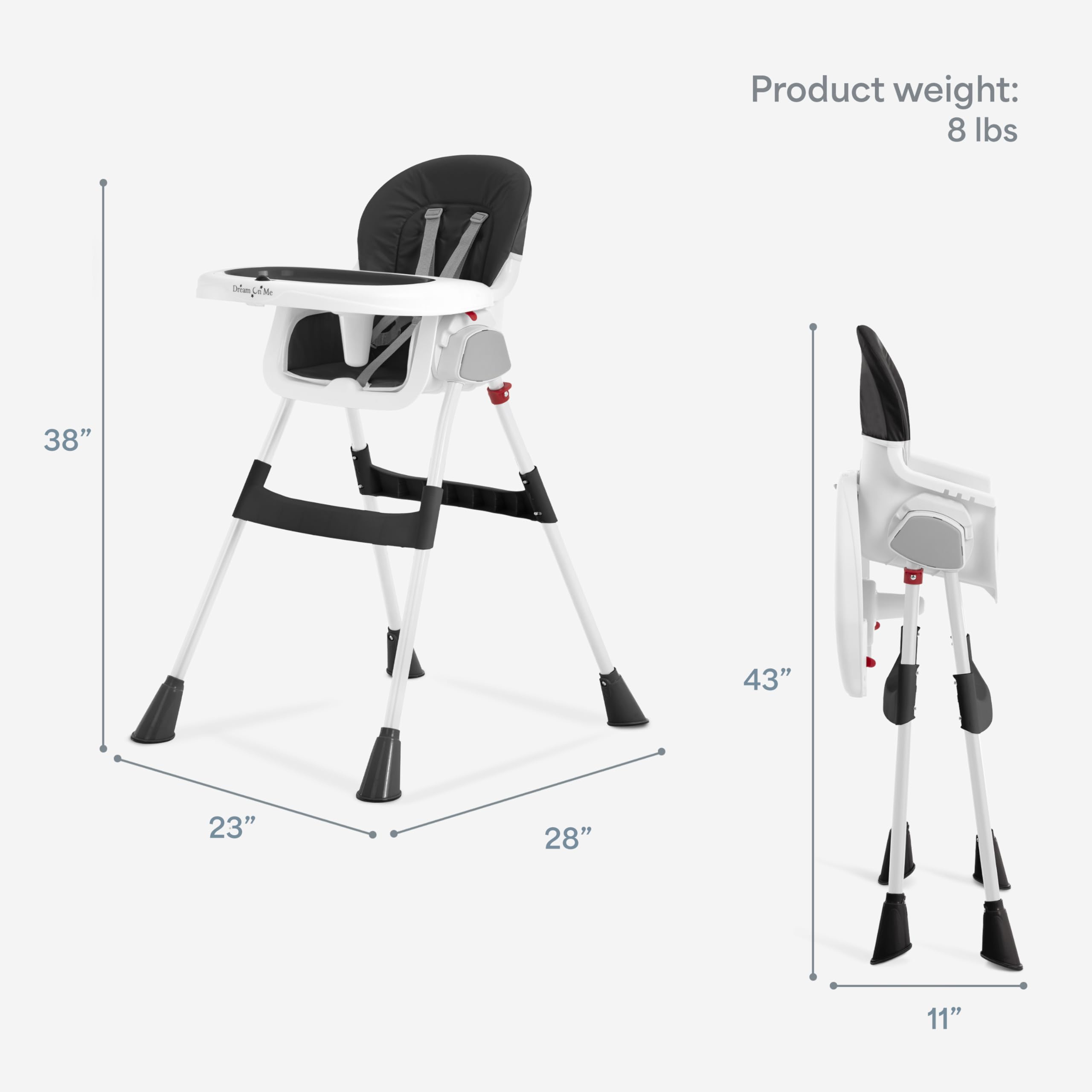 Dream On Me TableTalk folded chair stored flat for compact spaces.