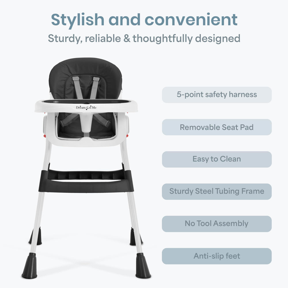 Dream On Me TableTalk padded seat cleans easily after meals.