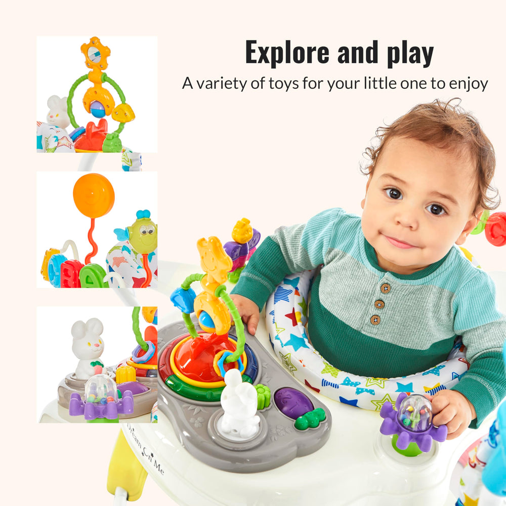 Dream On Me Zany colorful toys and music support visual and auditory exploration