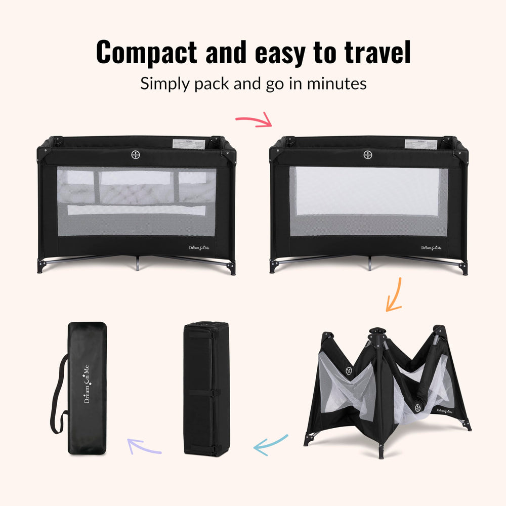 Dream On Me Zazzy 360° mesh sides promote airflow and easy monitoring.