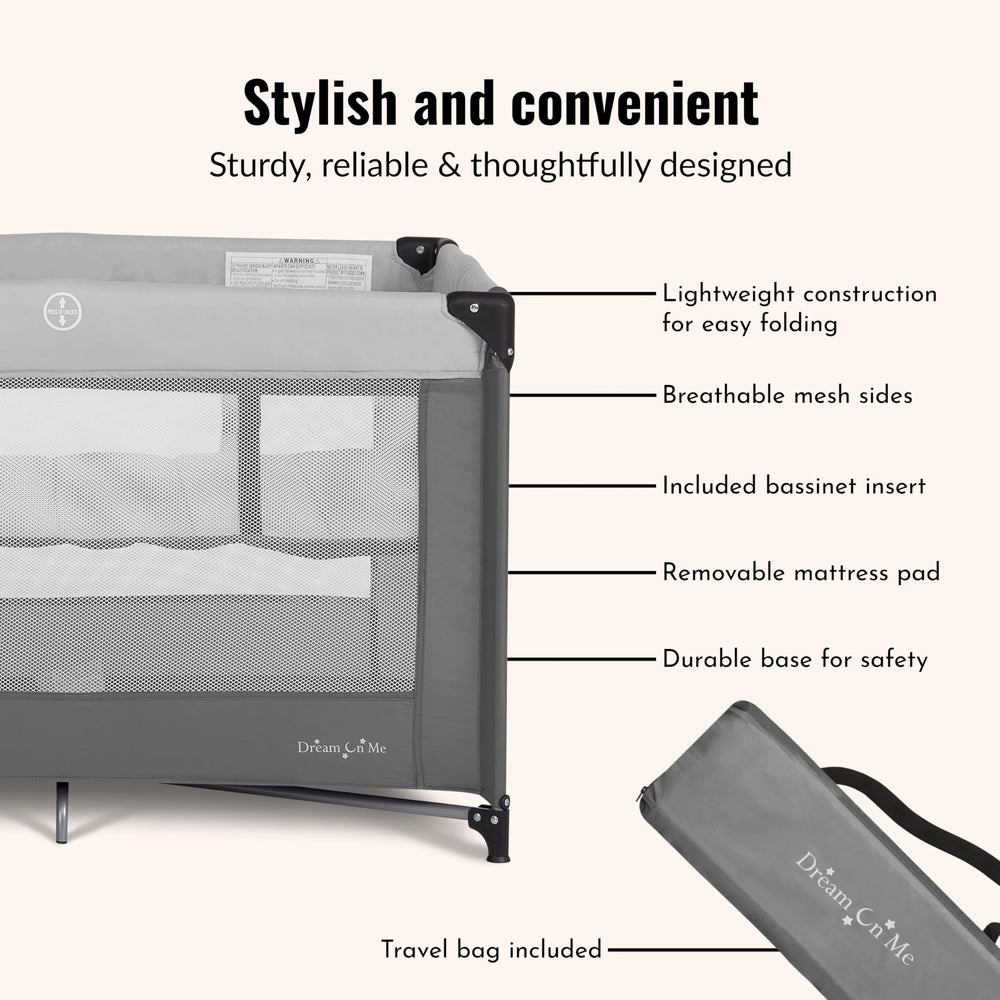 Dream On Me Zazzy removable mattress pad for easy cleaning.