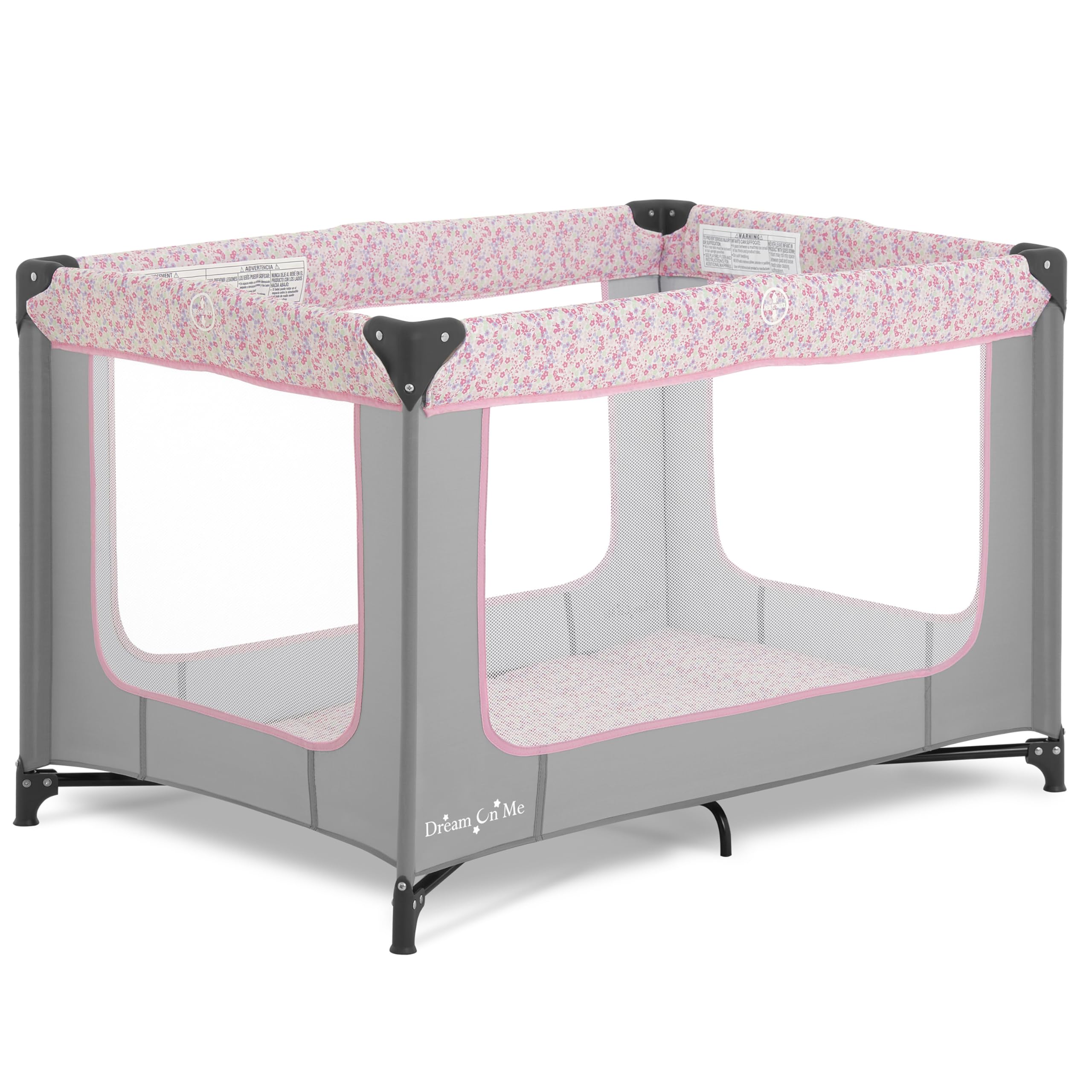 Dream On Me Zodiak playard with breathable mesh sides for easy monitoring