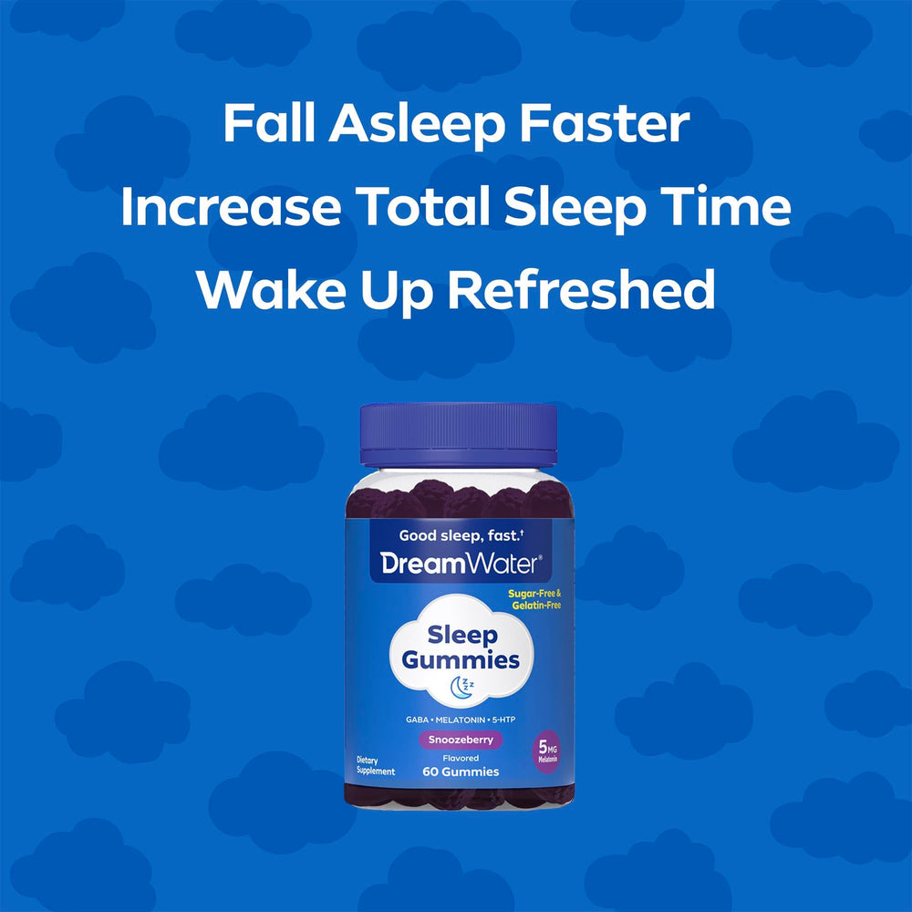 Dream Water SleepStat label close-up highlighting melatonin and GABA.