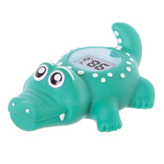 Dreambaby crocodile bath thermometer floats in the tub showing temperature clearly