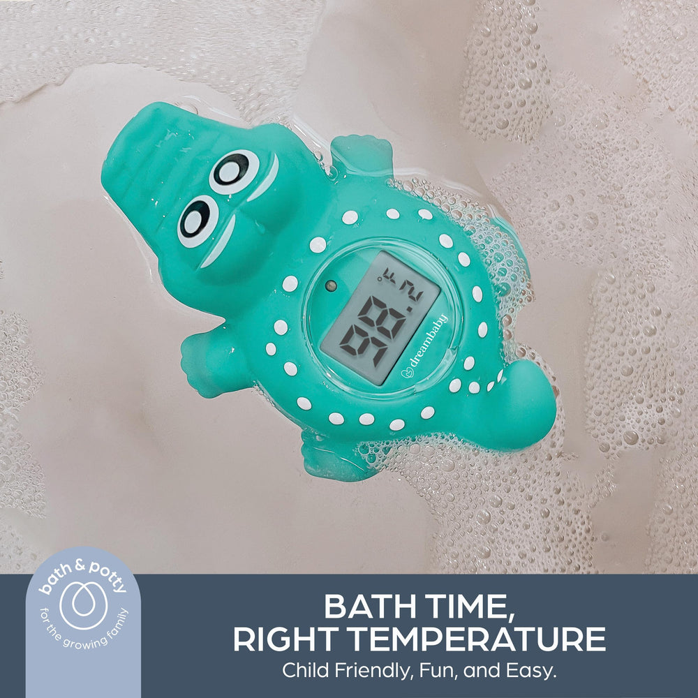 Dreambaby crocodile thermometer displays Fahrenheit for precise water checks