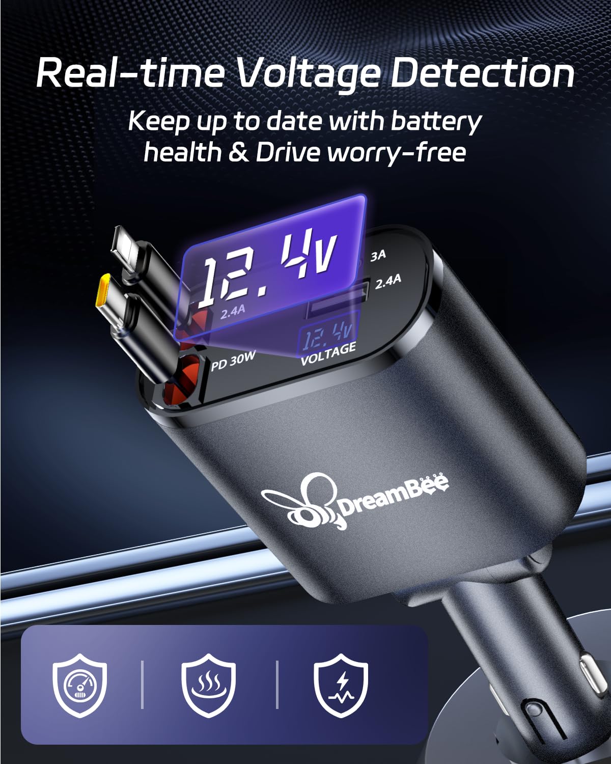 DreamBee 18W iOS retractable cable for quick iPhone charging