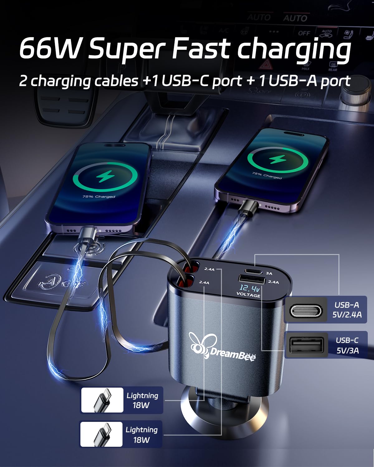 DreamBee USB‑C port in action enabling fast PD charging