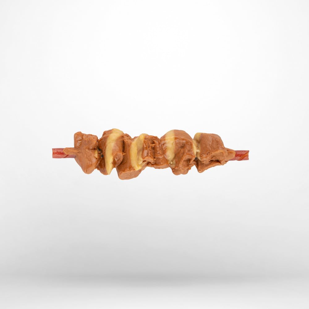 DreamBone chew close-up highlighting sirloin and peanut butter protein
