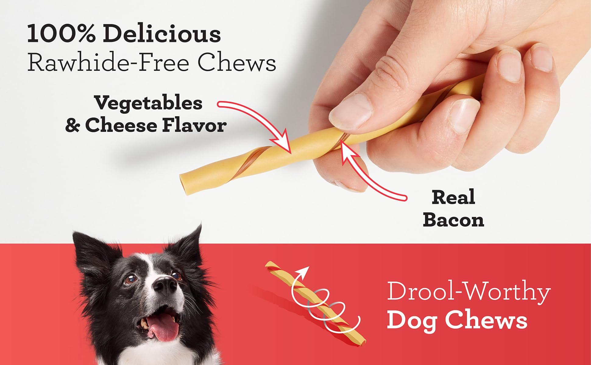DreamBone Twist Sticks chicken-veggies—visible real ingredients for wholesome snacking.