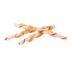 DreamBone Twists Wrapped with Chicken chews image highlighting real chicken flavor and digestible treats