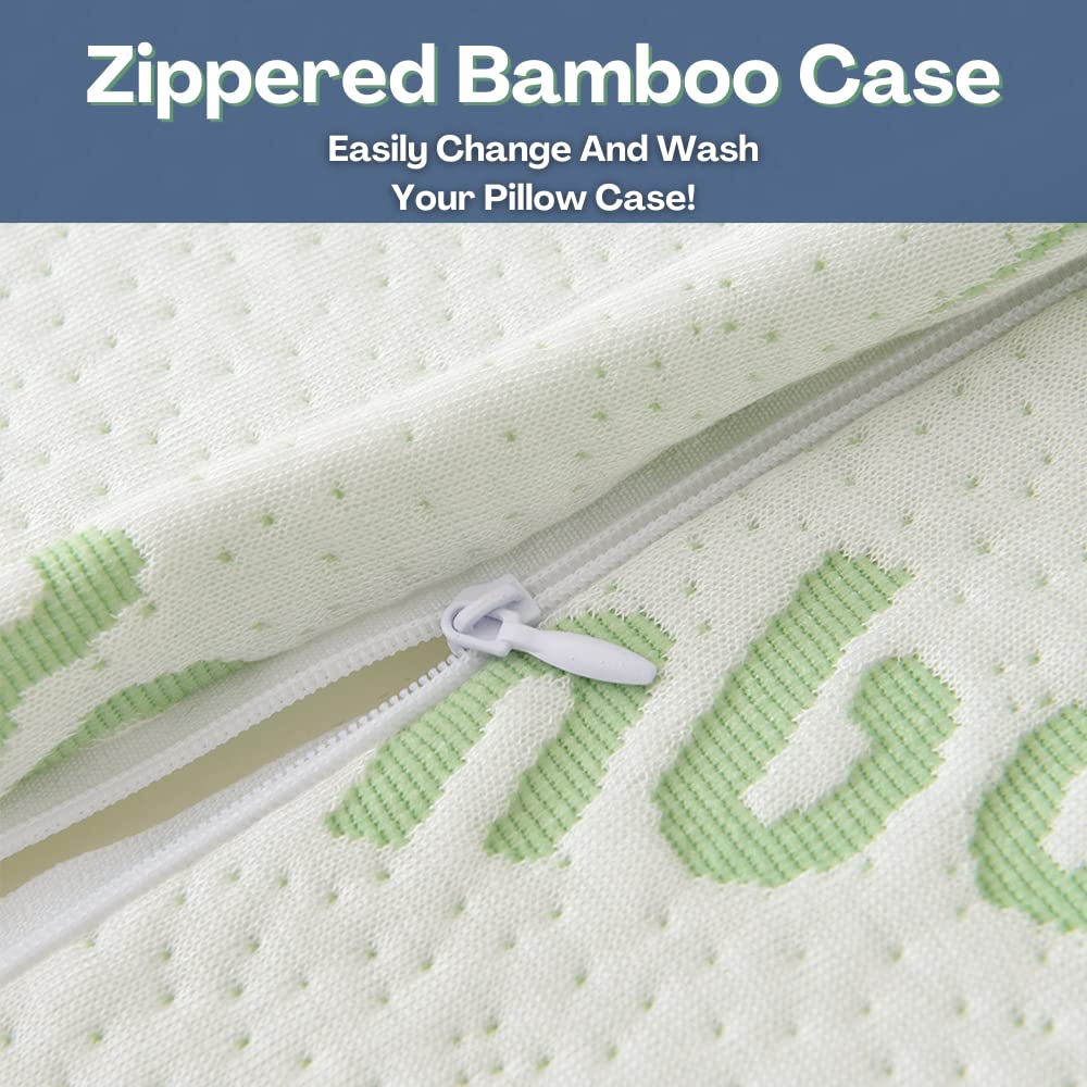 DreamField memory foam pillow zipper detail enabling easy cover removal