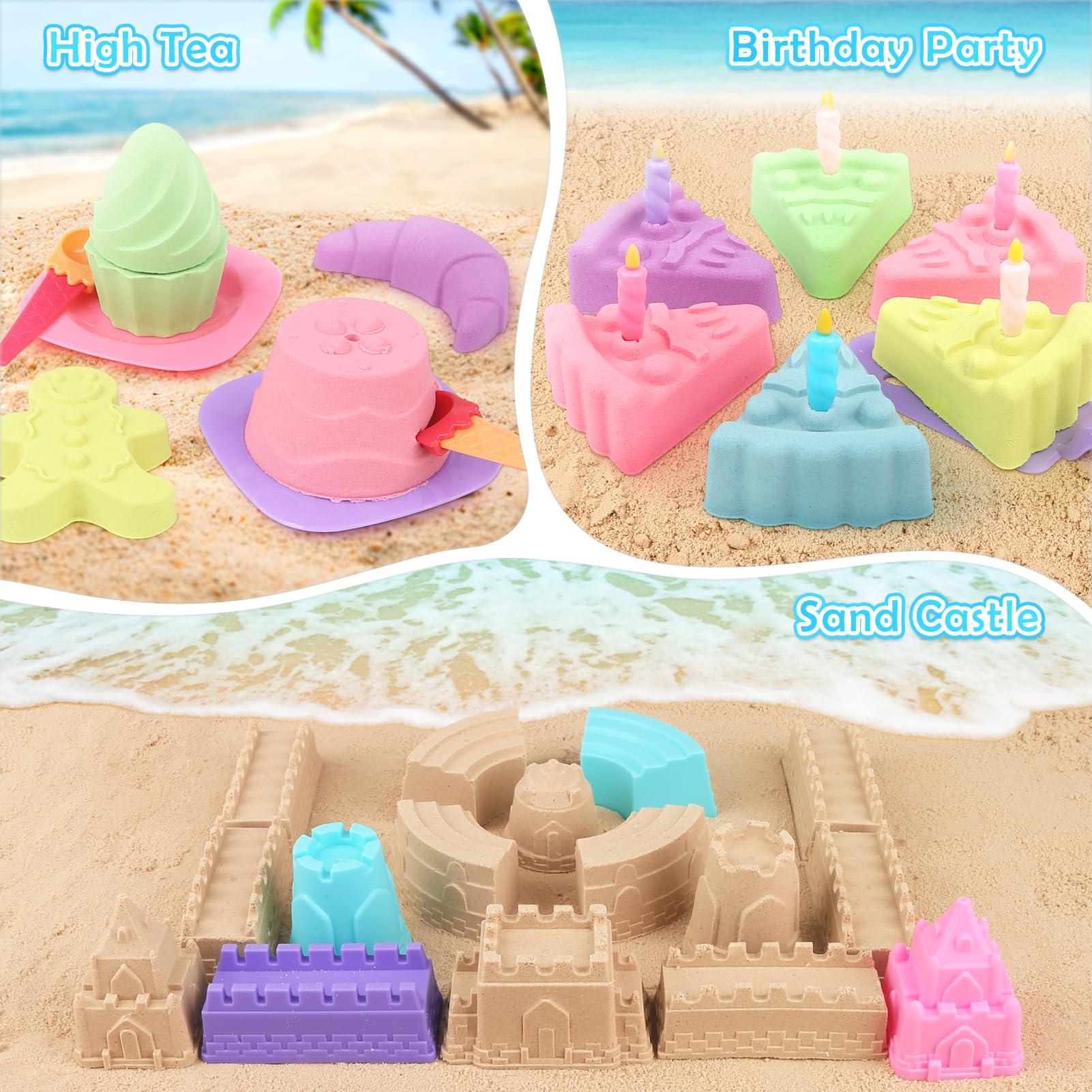 Dreamon mesh bag keeps sand toys organized and sheds sand after use.