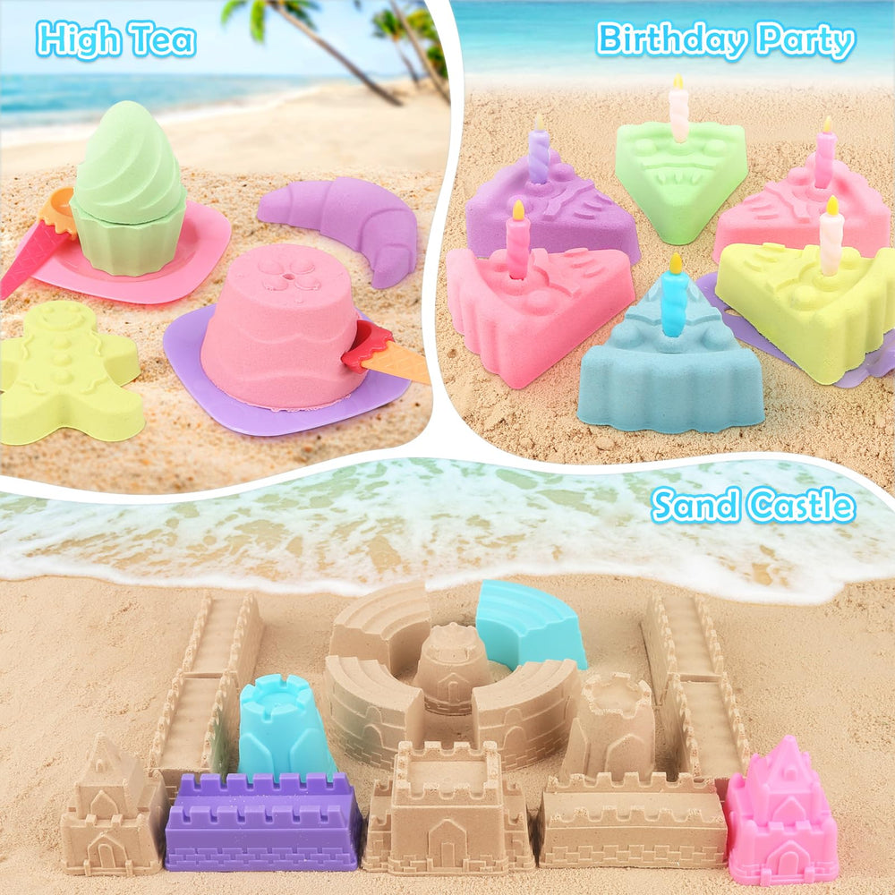 Dreamon mesh bag keeps sand toys organized and sheds sand after use.