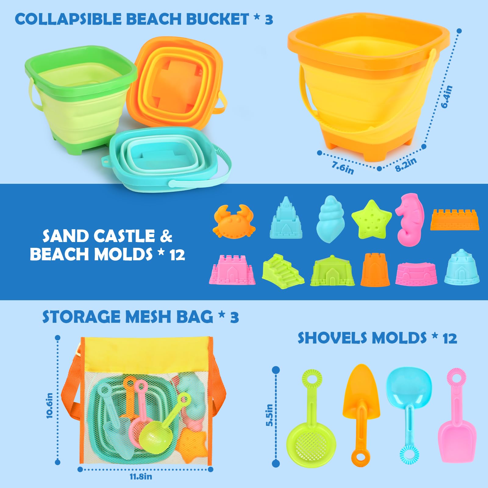 Dreamon colorful molds for creative sand shapes and sculpting fun.